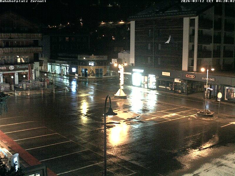 Archived image Webcam Zermatt Railway station