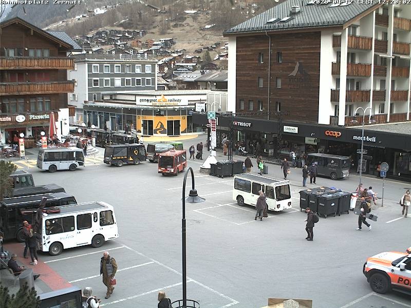 Archived image Webcam Zermatt Railway station