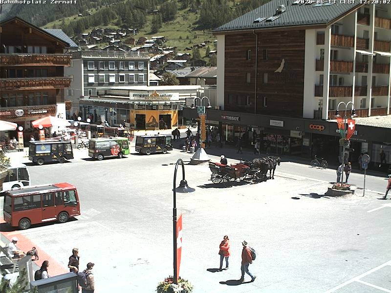 Archived image Webcam Zermatt Railway station