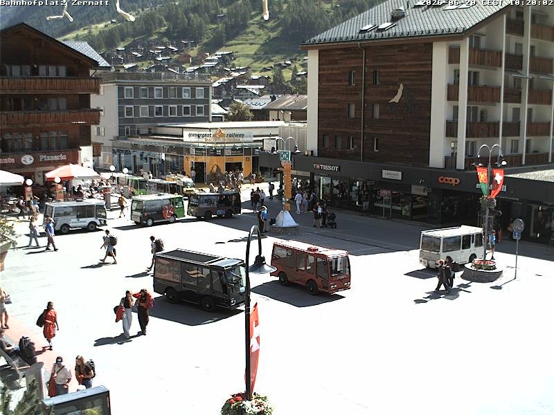 Archived image Webcam Zermatt Railway station