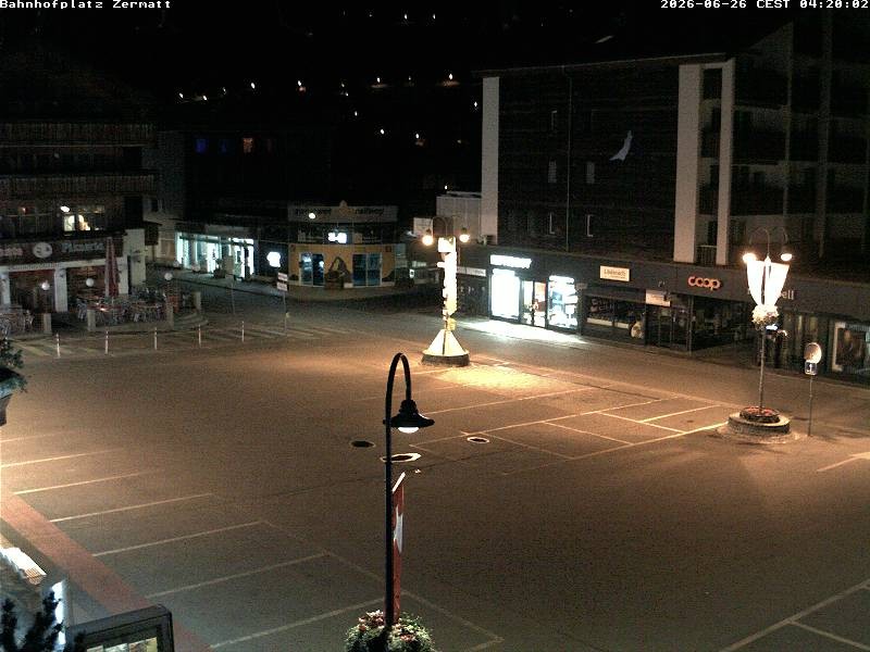 Archived image Webcam Zermatt Railway station