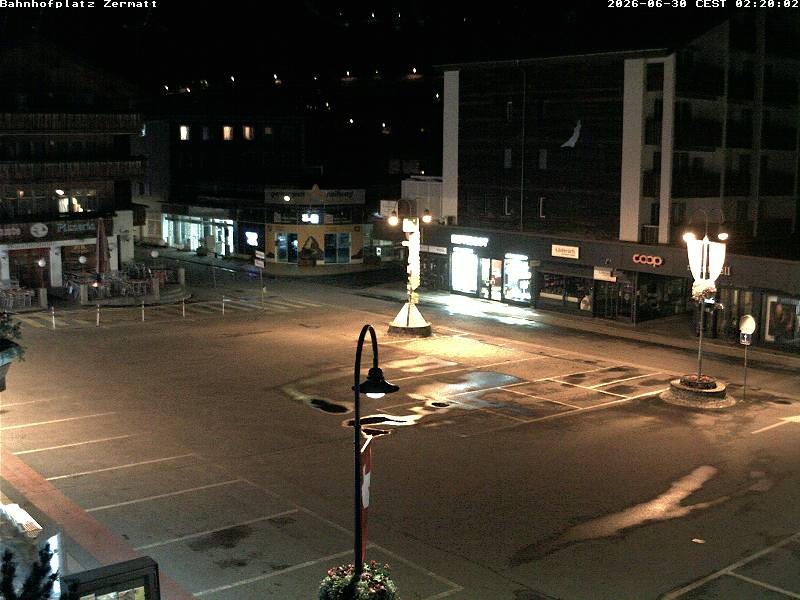 Archived image Webcam Zermatt Railway station