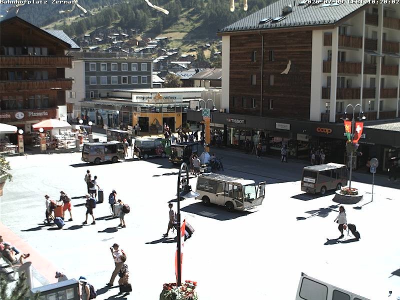 Archived image Webcam Zermatt Railway station