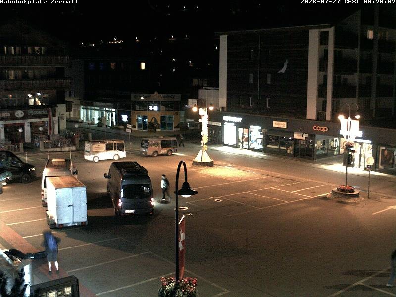 Archived image Webcam Zermatt Railway station