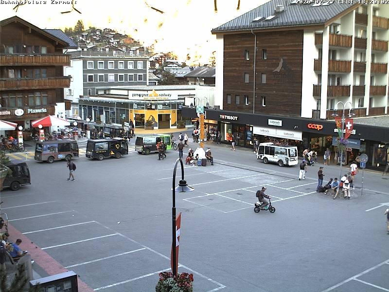 Archived image Webcam Zermatt Railway station