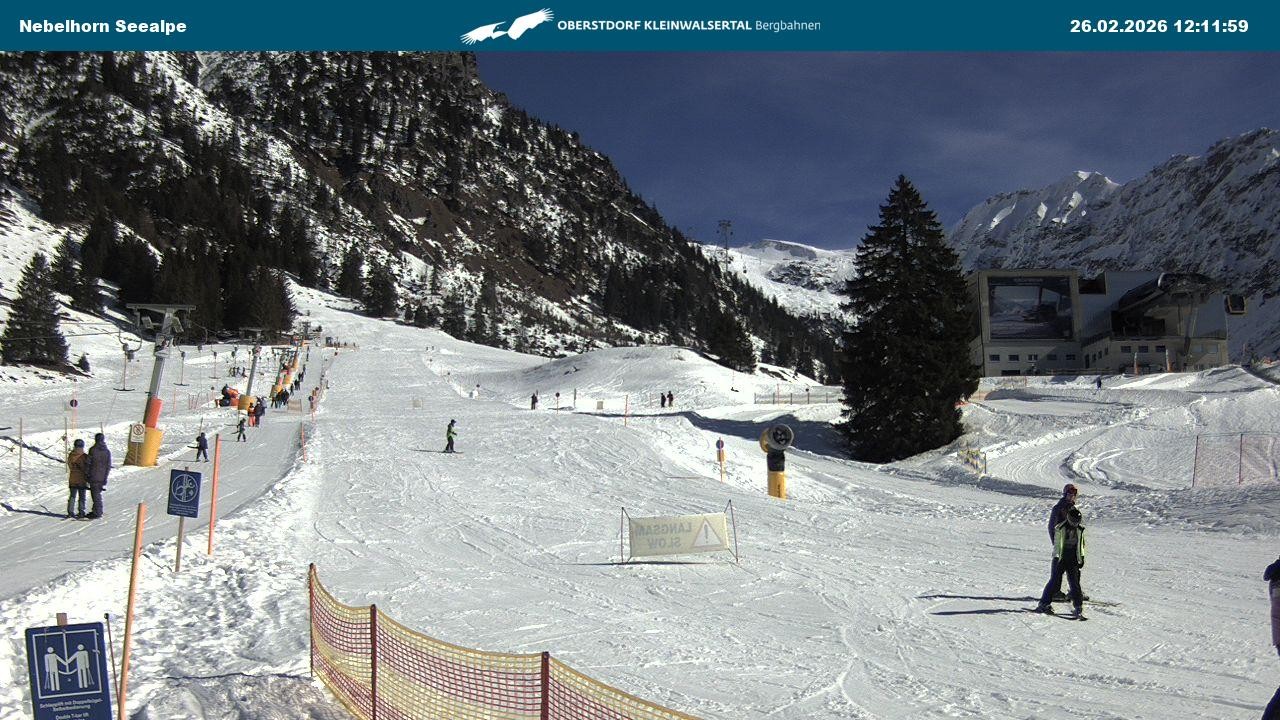 Archived image Webcam Cable car Nebelhorn station Seealpe