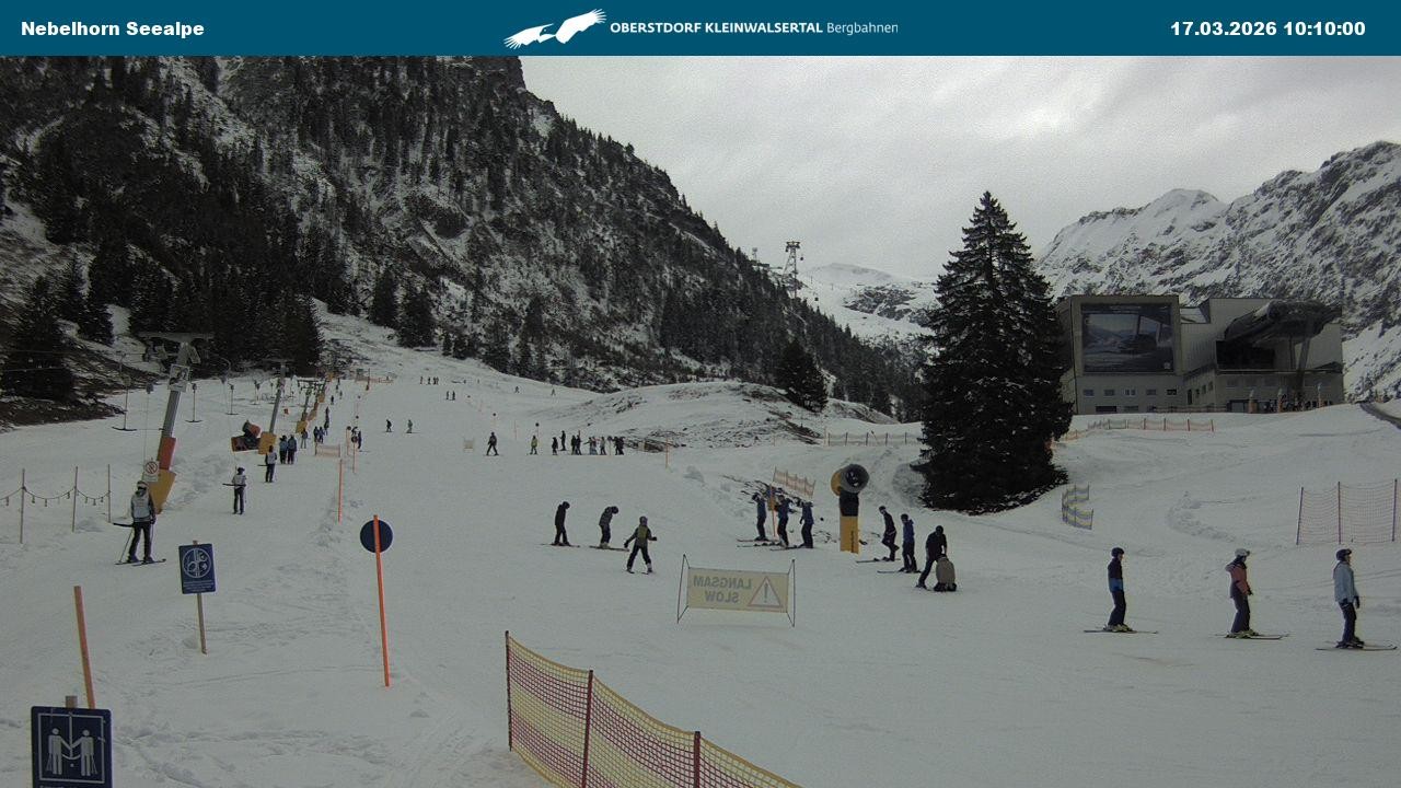 Archived image Webcam Cable car Nebelhorn station Seealpe
