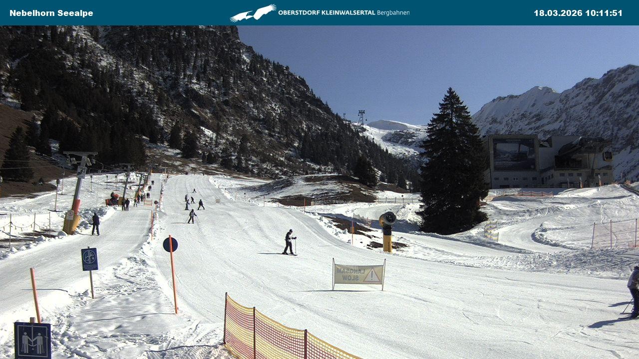 Archived image Webcam Cable car Nebelhorn station Seealpe