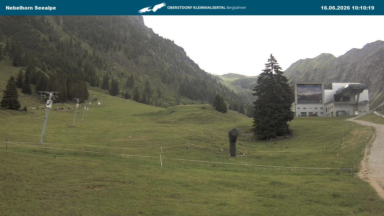 Archived image Webcam Cable car Nebelhorn station Seealpe