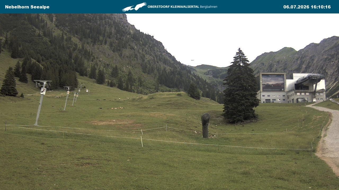 Archived image Webcam Cable car Nebelhorn station Seealpe