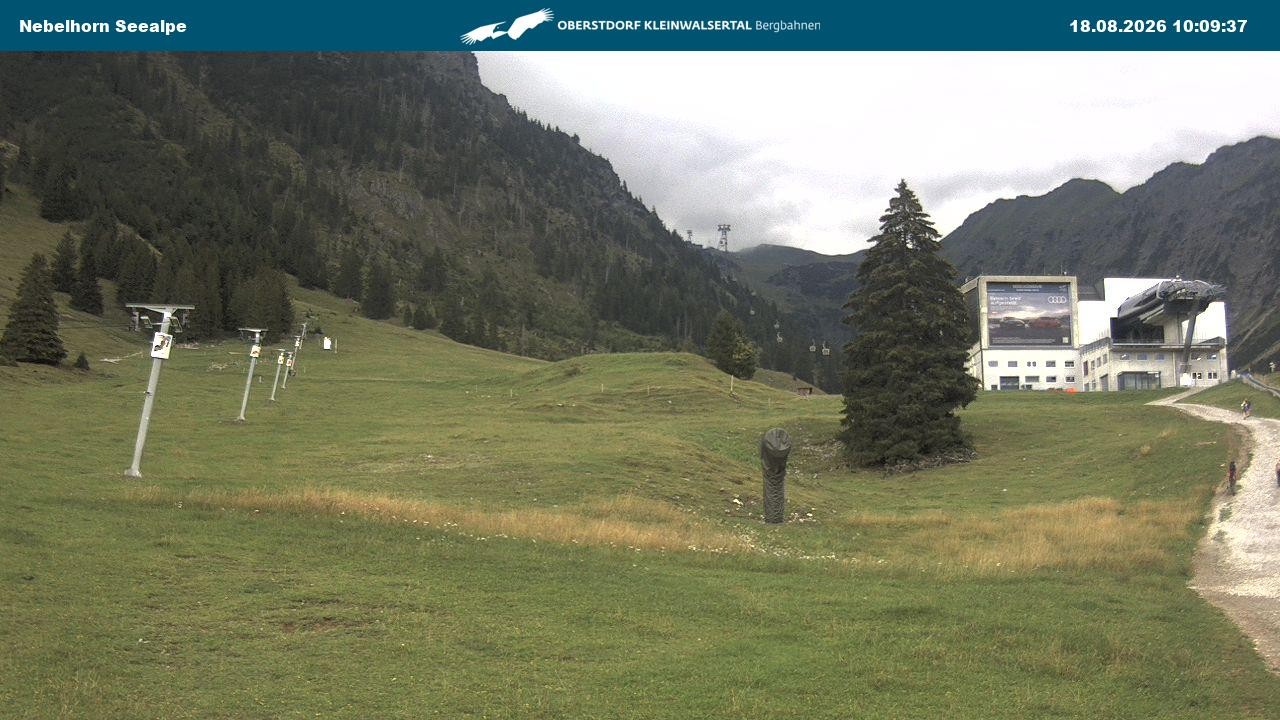 Archived image Webcam Cable car Nebelhorn station Seealpe
