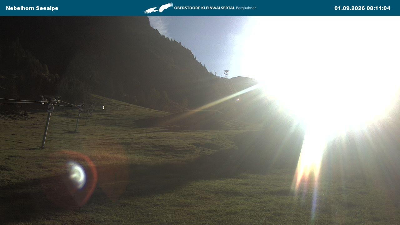 Archived image Webcam Cable car Nebelhorn station Seealpe