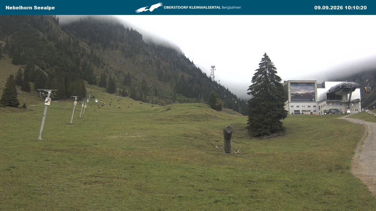 Archived image Webcam Cable car Nebelhorn station Seealpe