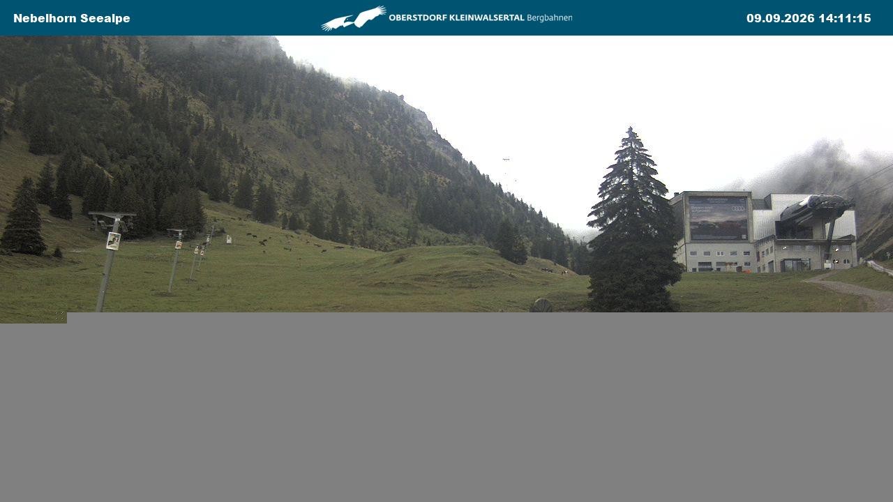 Archived image Webcam Cable car Nebelhorn station Seealpe