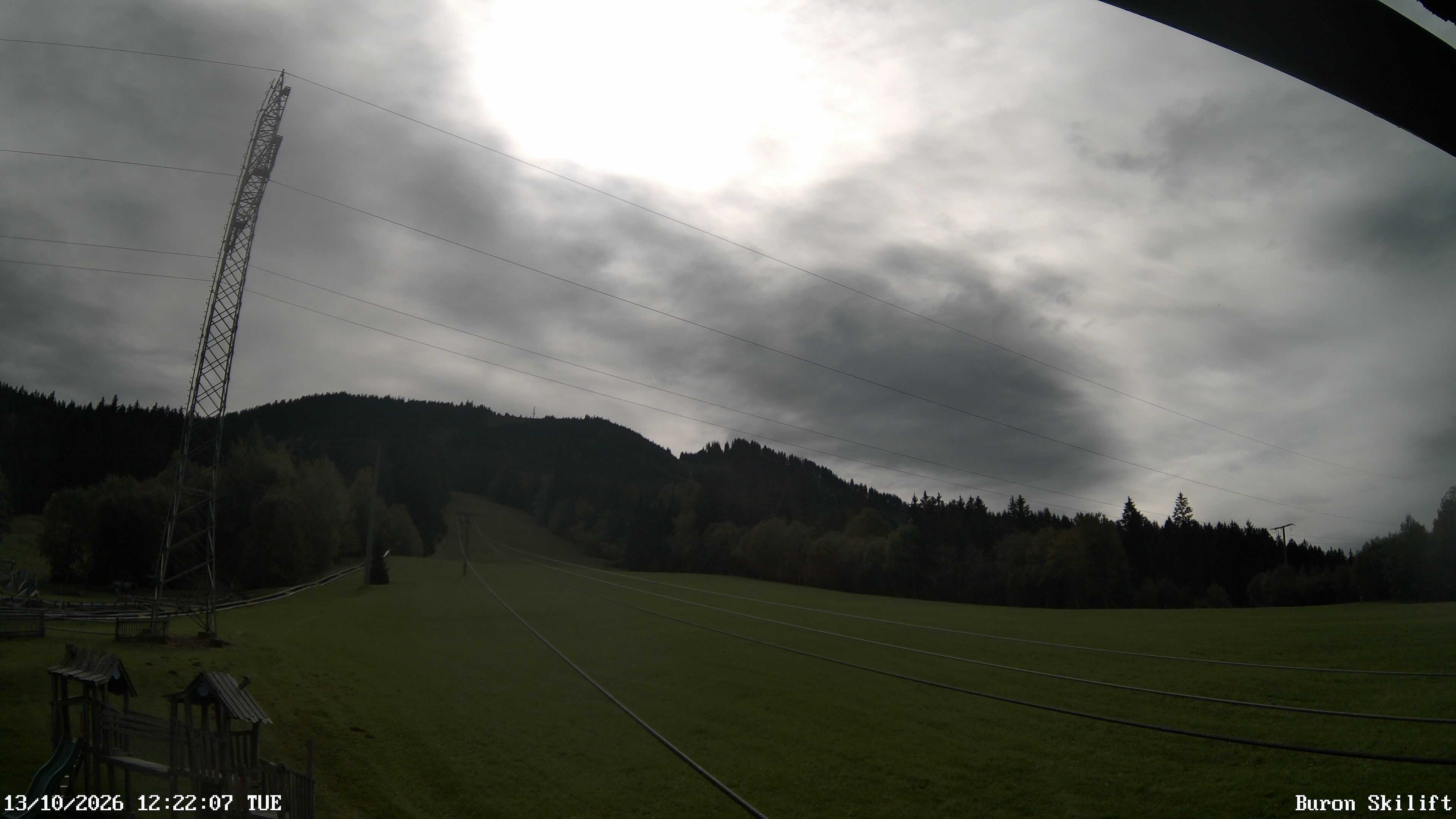 Archived image Webcam Enjoy the panoama view of the ski trail and lift in Buron