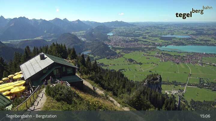 Archived image Webcam Distant view of the mountain station Tegelberg