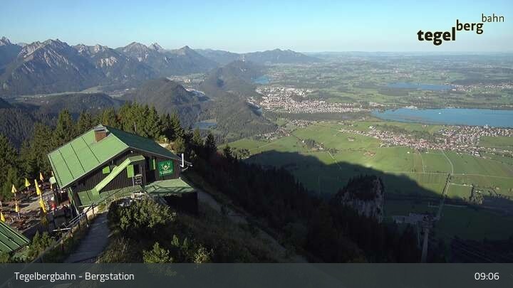 Archiv Foto Webcam Fernblick von der Bergstation am Tegelberg