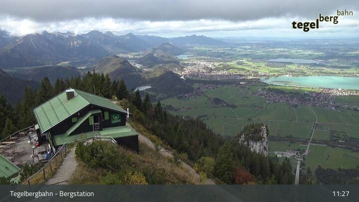 Archived image Webcam Distant view of the mountain station Tegelberg
