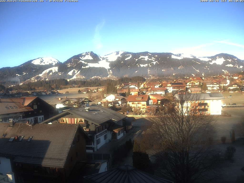 Archived image Webcam Rosenstock Hotel, Fischen in the Allgäu
