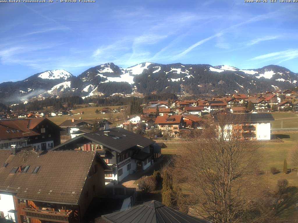 Archived image Webcam Rosenstock Hotel, Fischen in the Allgäu