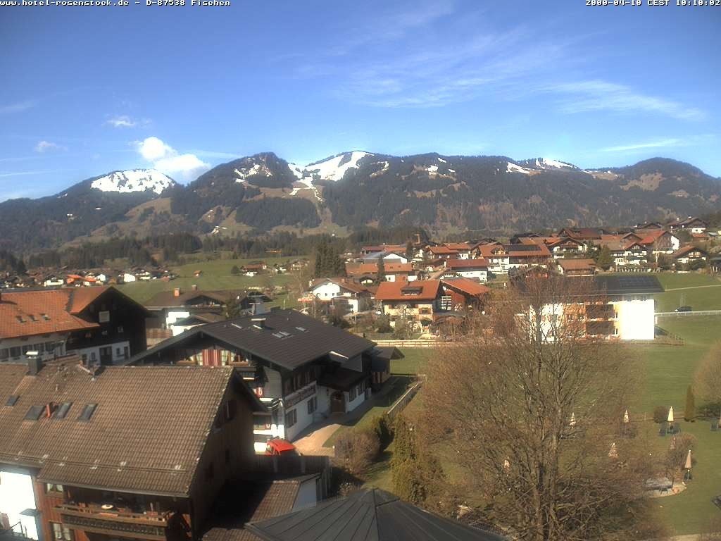Archived image Webcam Rosenstock Hotel, Fischen in the Allgäu