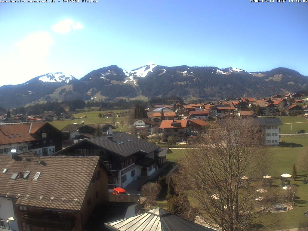 Archived image Webcam Rosenstock Hotel, Fischen in the Allgäu