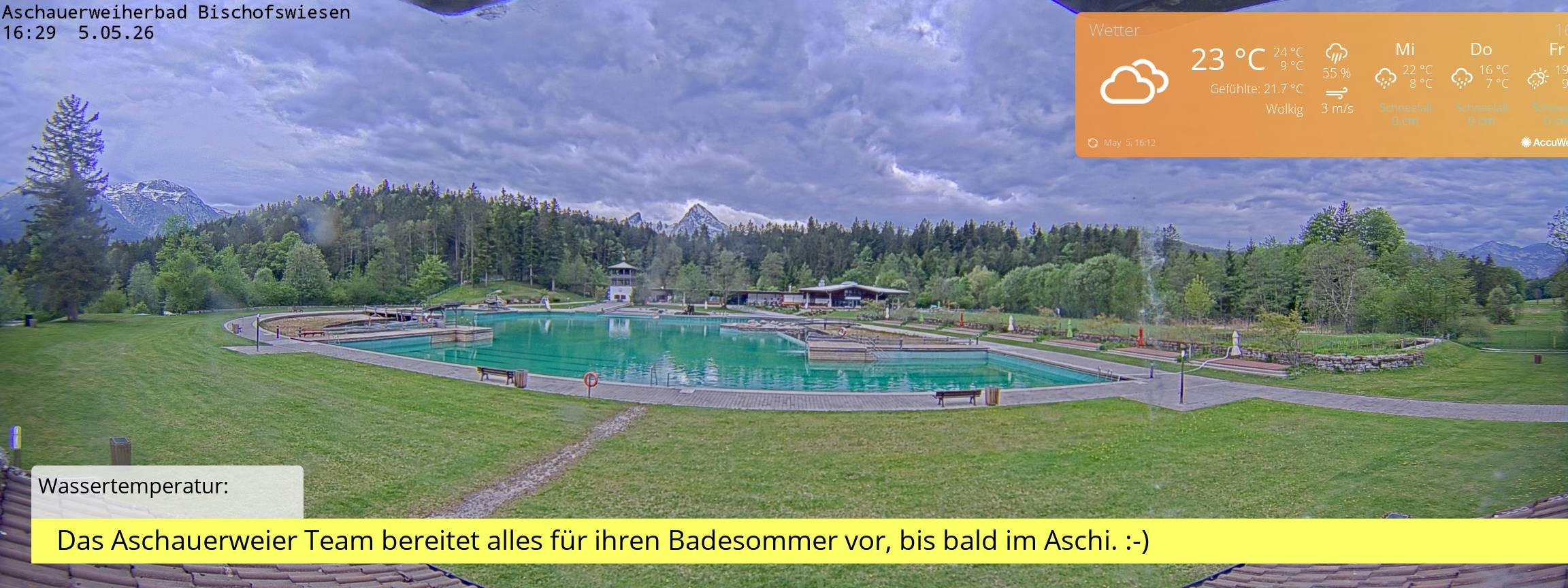 Archiv Foto Webcam Bischofswiesen: Naturbad Aschauerweiher