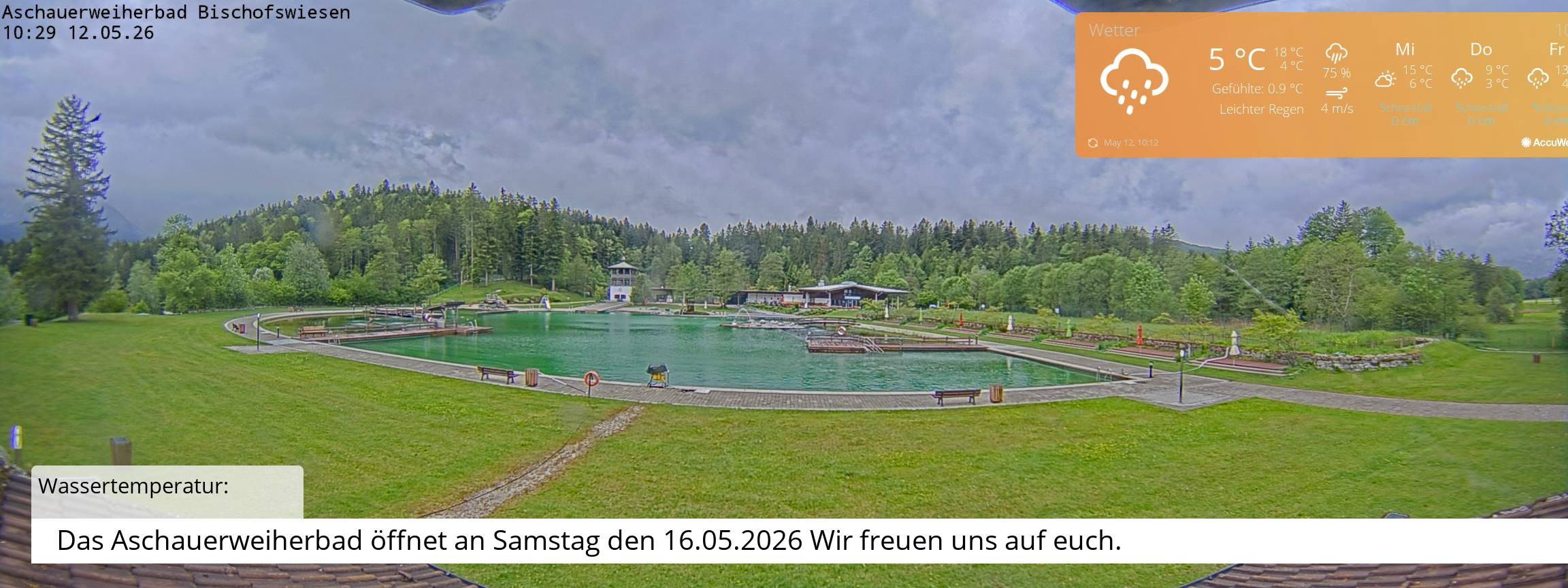 Archiv Foto Webcam Bischofswiesen: Naturbad Aschauerweiher