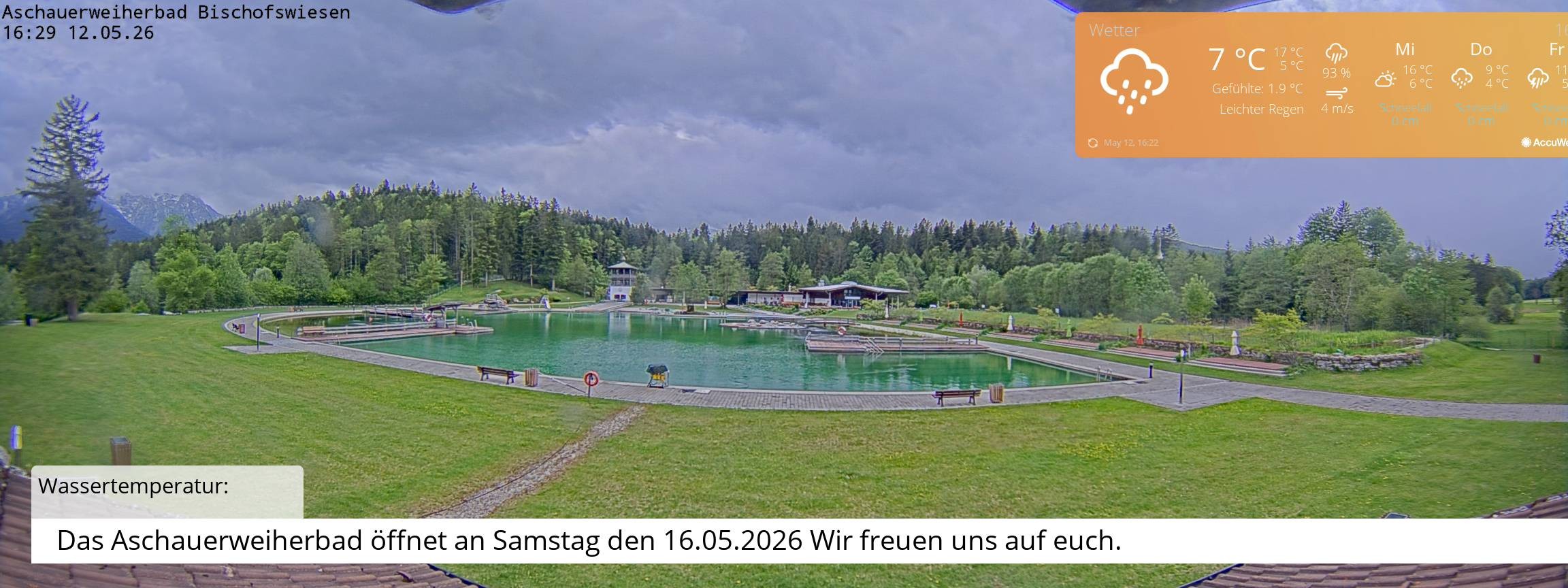 Archiv Foto Webcam Bischofswiesen: Naturbad Aschauerweiher
