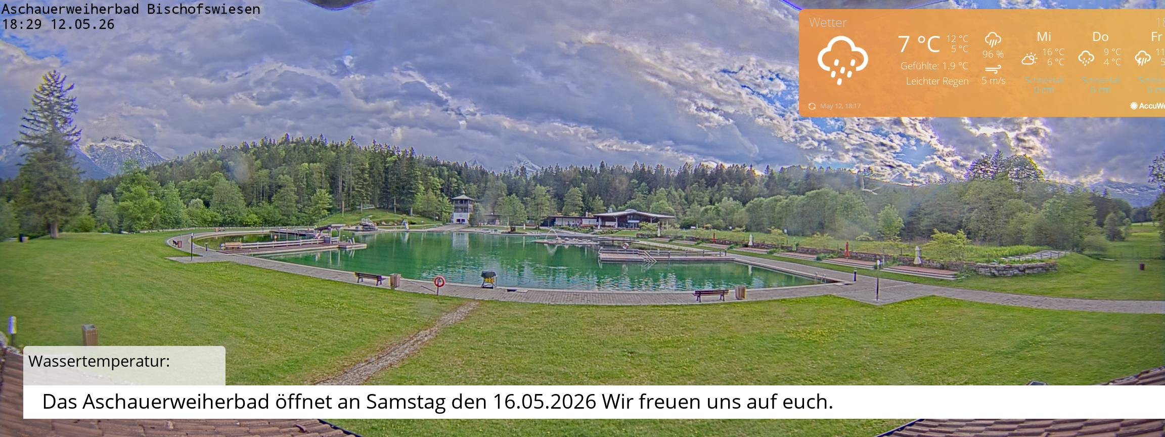 Archiv Foto Webcam Bischofswiesen: Naturbad Aschauerweiher