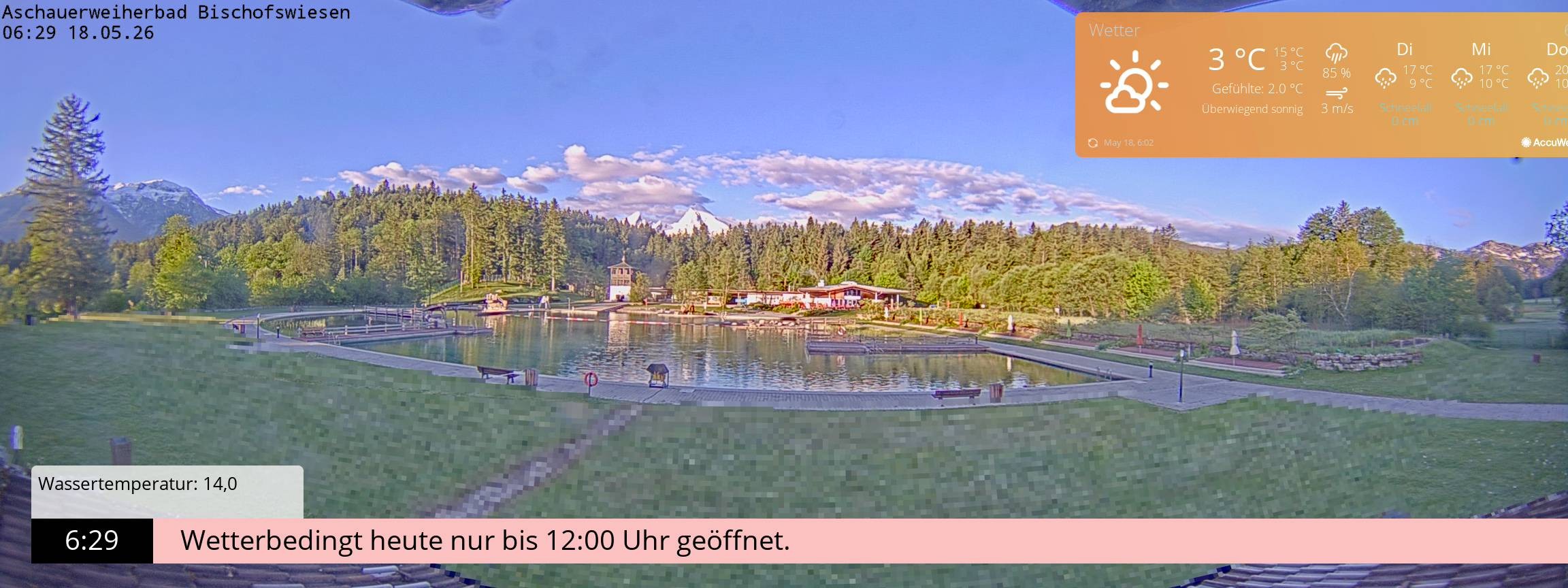 Archiv Foto Webcam Bischofswiesen: Naturbad Aschauerweiher