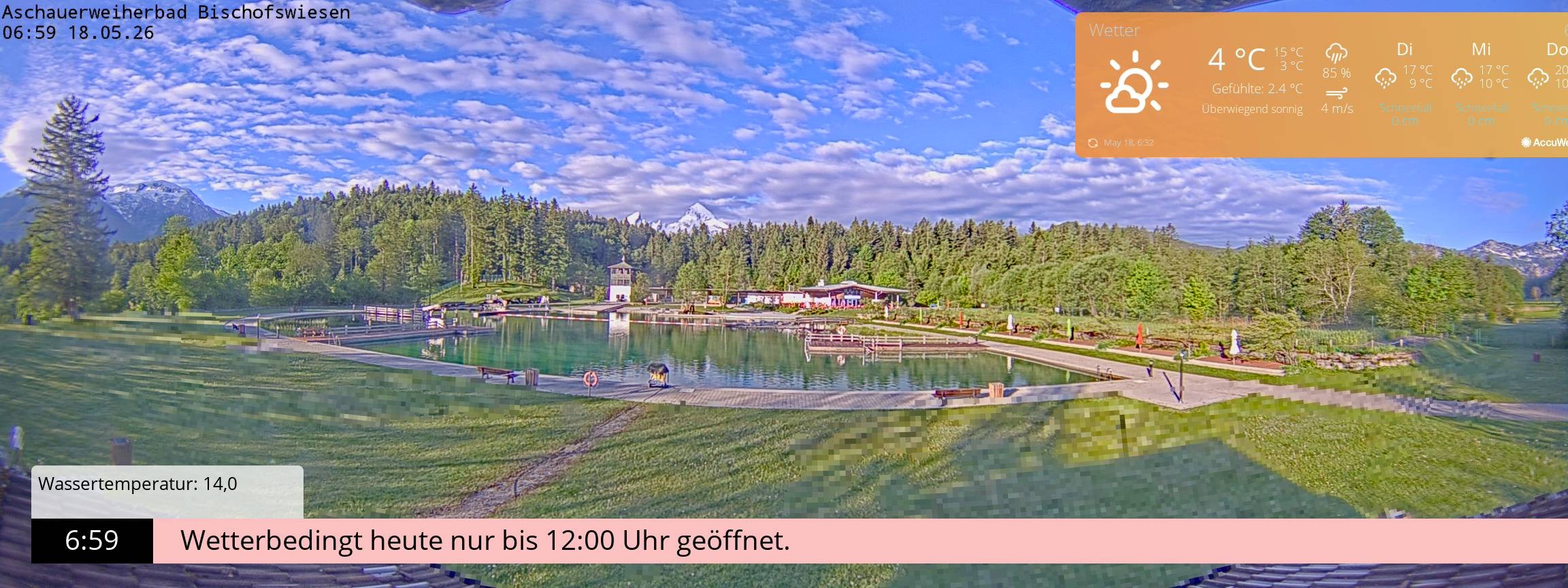 Archiv Foto Webcam Bischofswiesen: Naturbad Aschauerweiher