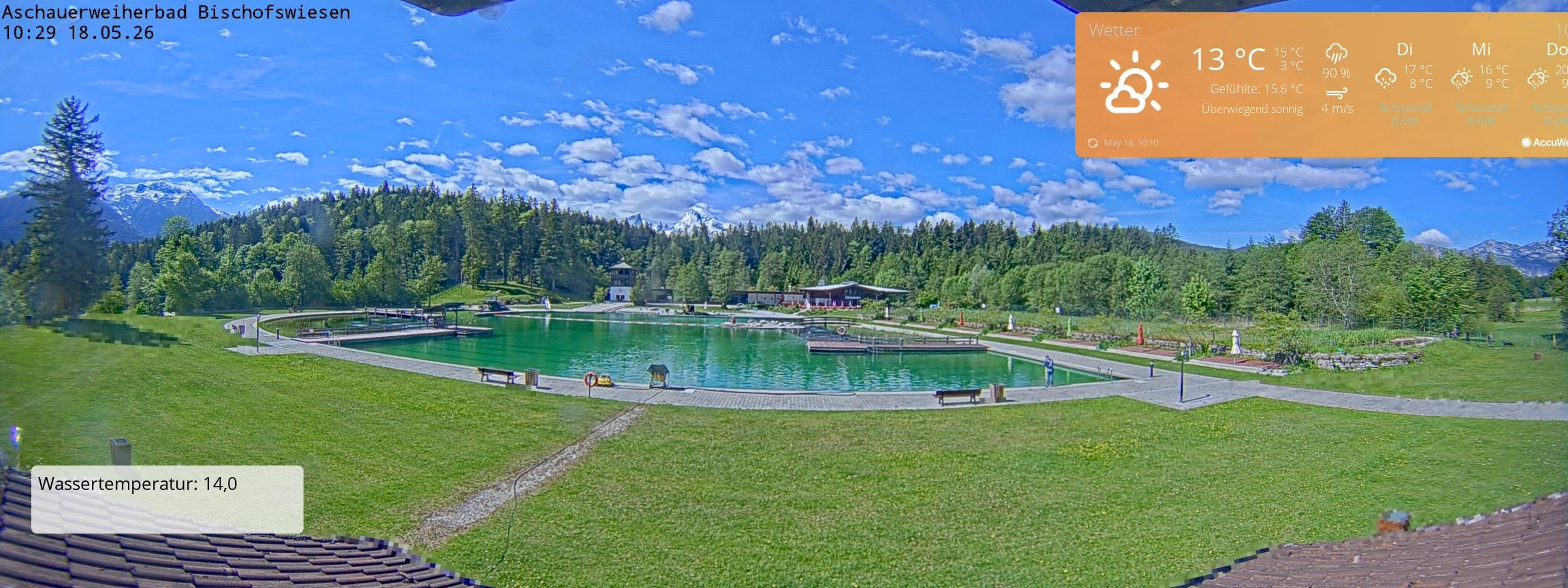 Archiv Foto Webcam Bischofswiesen: Naturbad Aschauerweiher