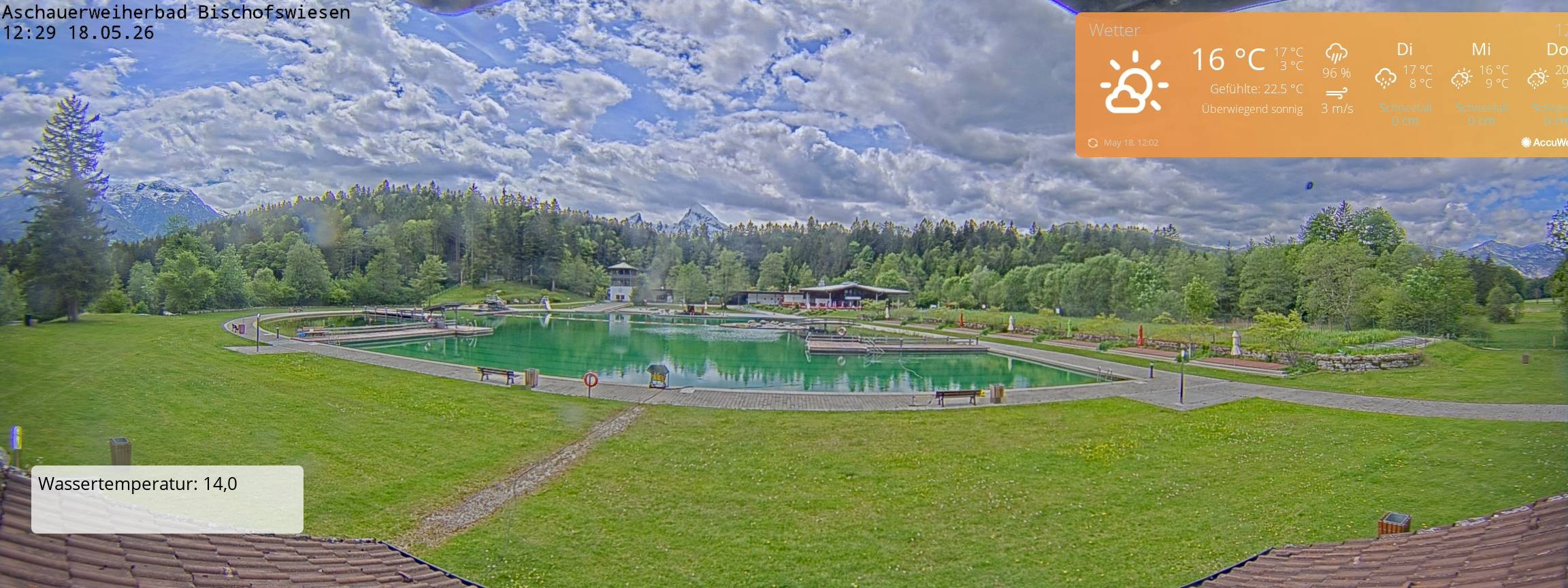 Archiv Foto Webcam Bischofswiesen: Naturbad Aschauerweiher