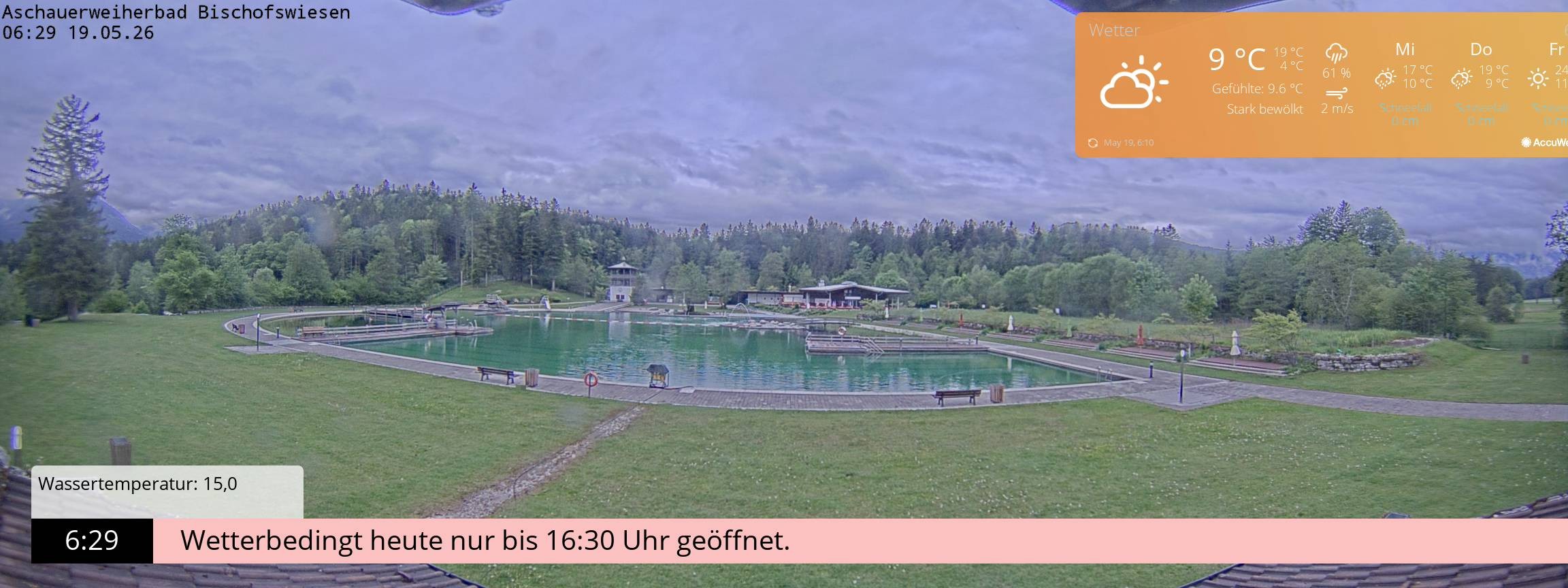 Archiv Foto Webcam Bischofswiesen: Naturbad Aschauerweiher