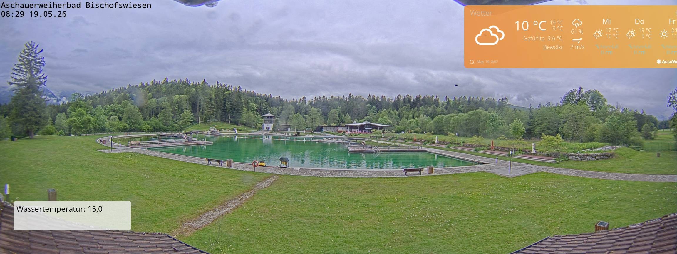 Archiv Foto Webcam Bischofswiesen: Naturbad Aschauerweiher