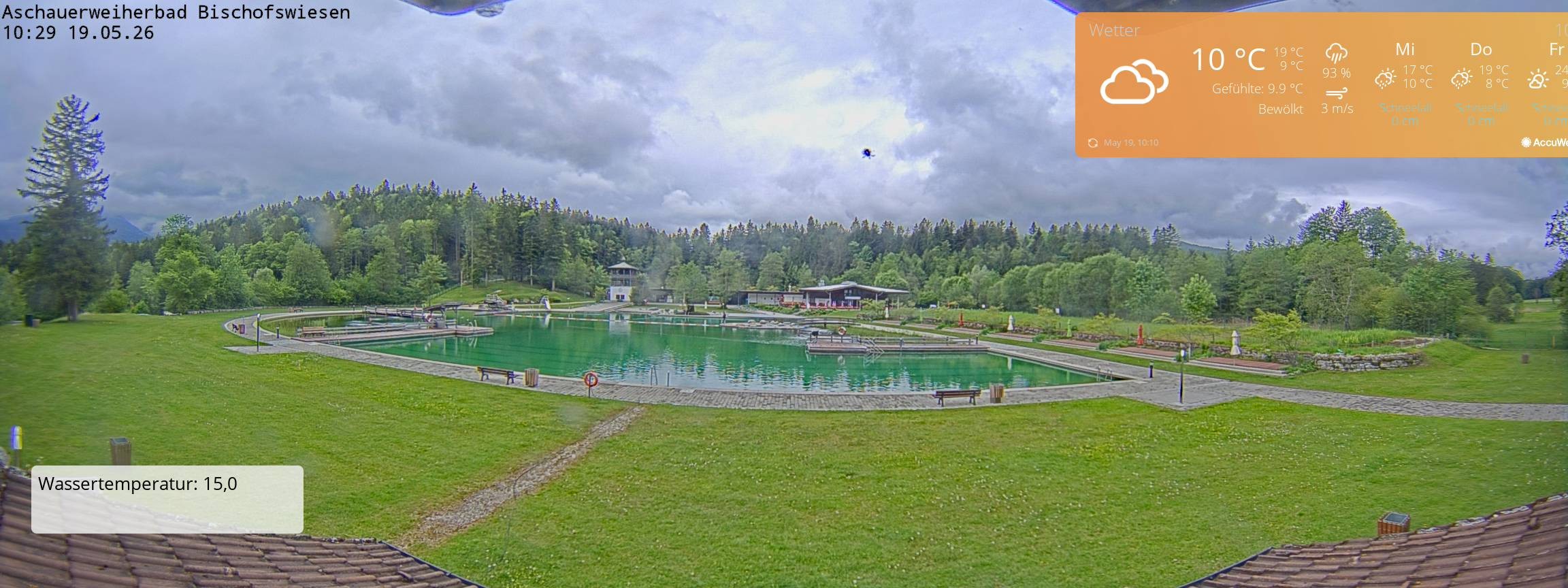 Archiv Foto Webcam Bischofswiesen: Naturbad Aschauerweiher