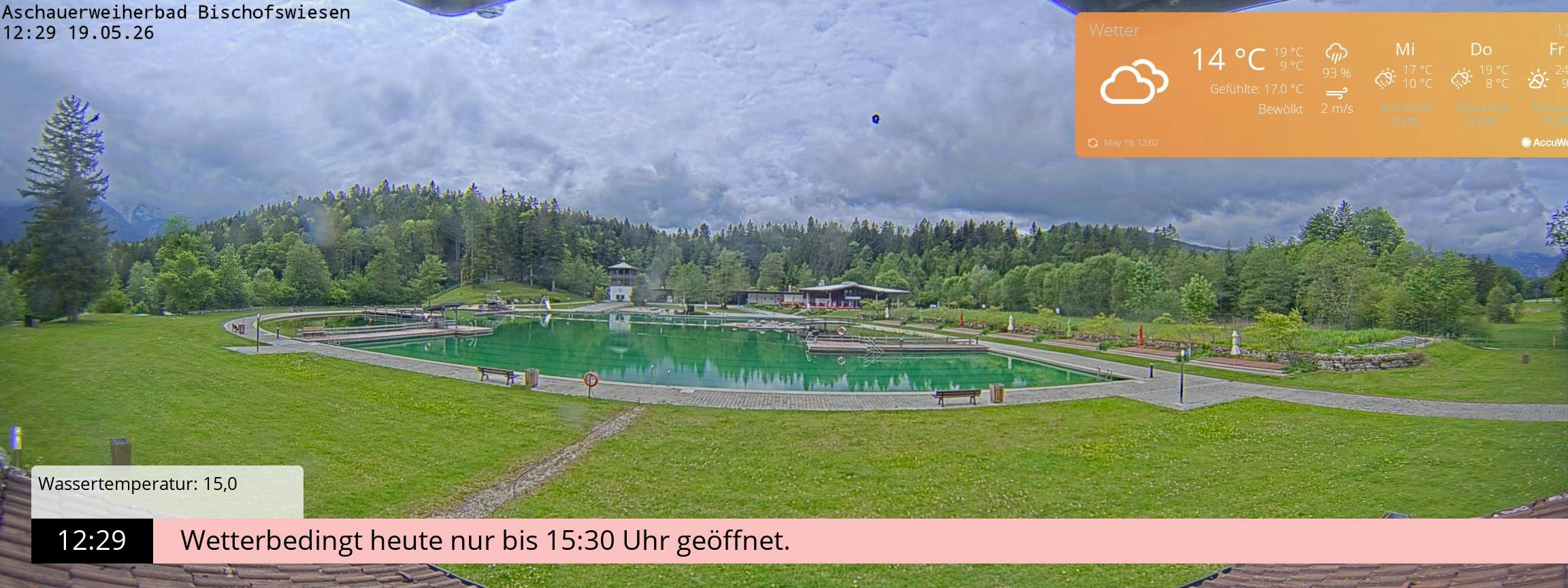 Archiv Foto Webcam Bischofswiesen: Naturbad Aschauerweiher