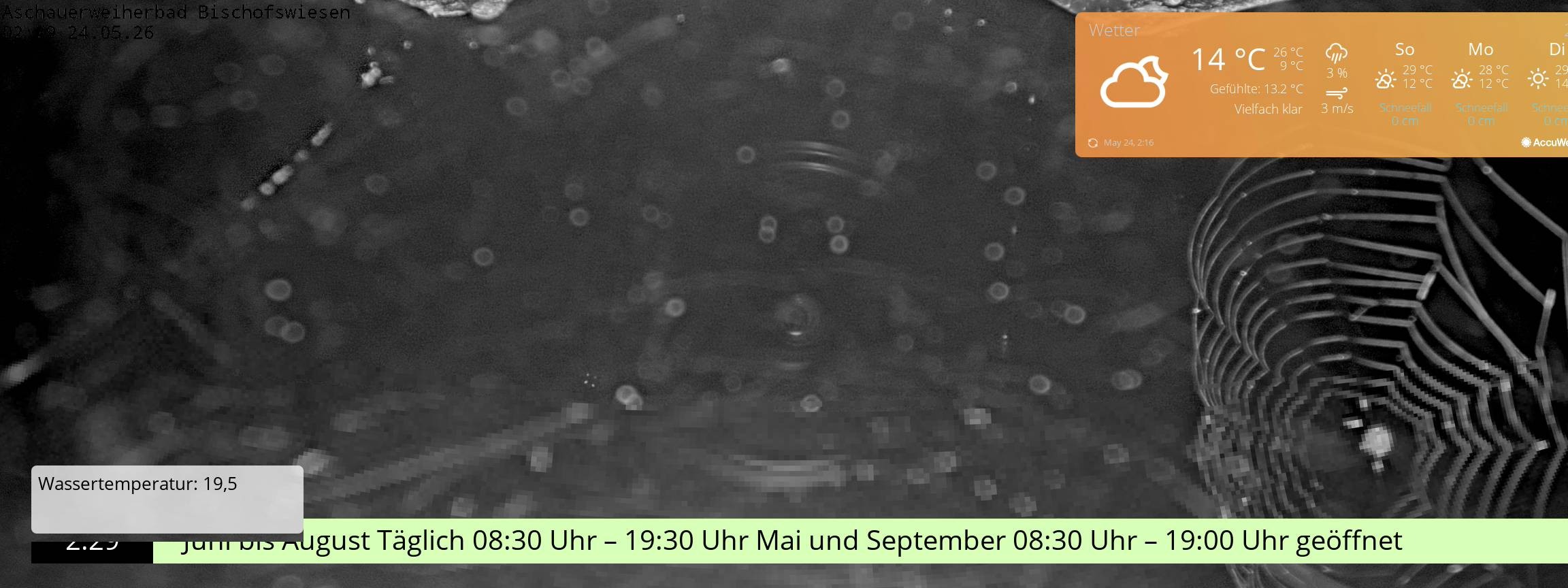Archiv Foto Webcam Bischofswiesen: Naturbad Aschauerweiher