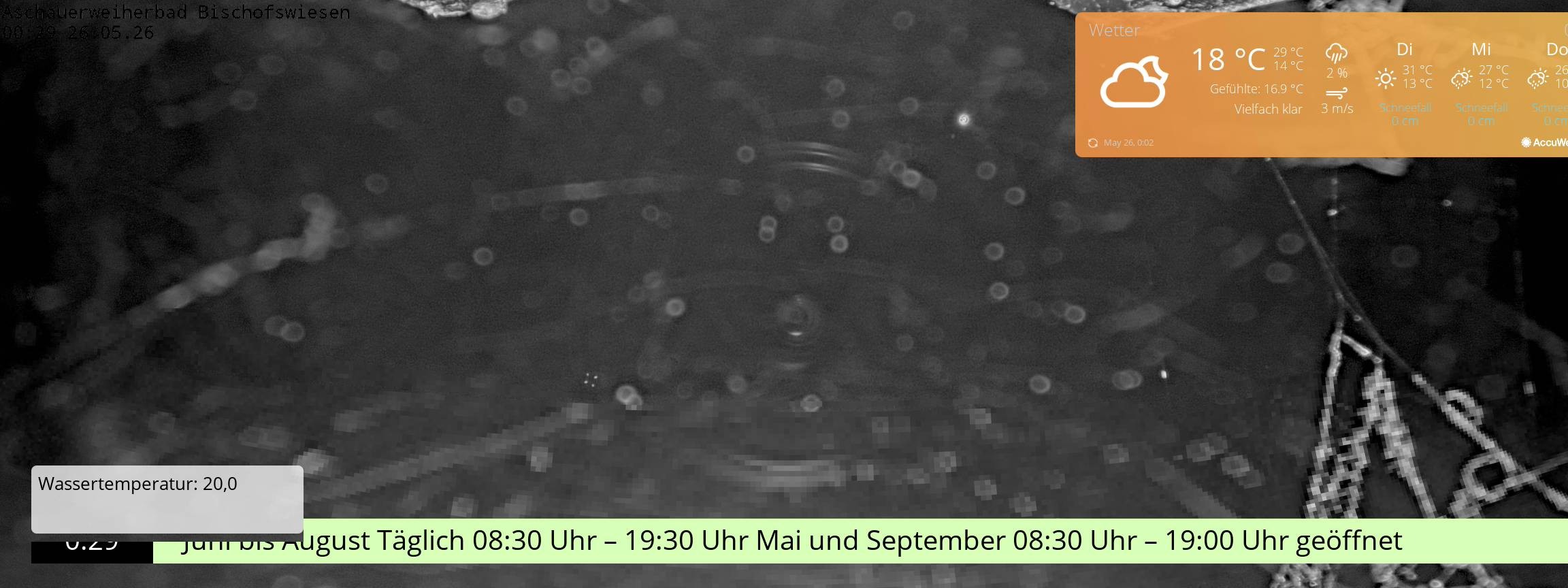 Archiv Foto Webcam Bischofswiesen: Naturbad Aschauerweiher