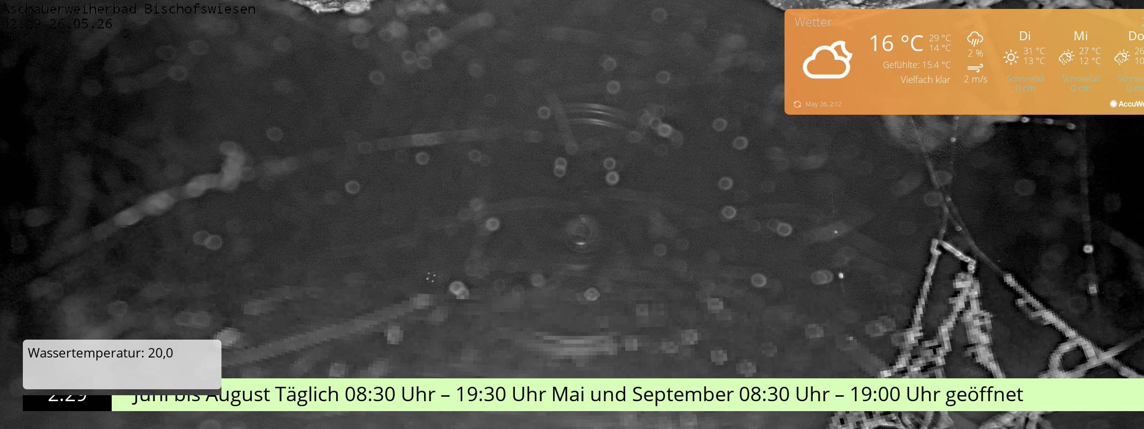 Archiv Foto Webcam Bischofswiesen: Naturbad Aschauerweiher