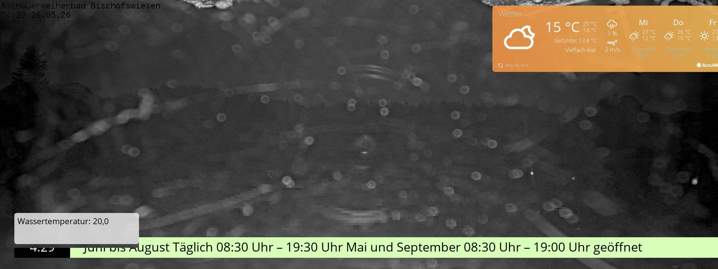 Archiv Foto Webcam Bischofswiesen: Naturbad Aschauerweiher