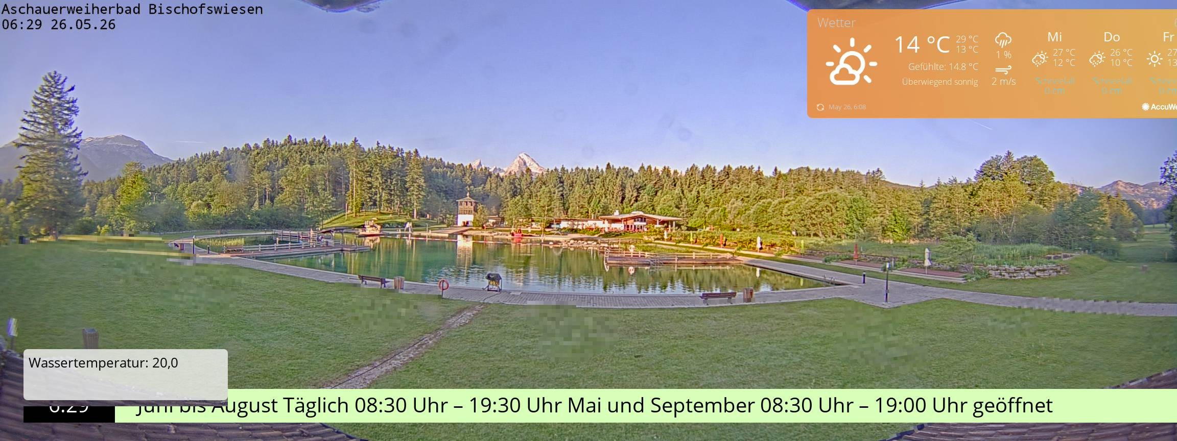 Archiv Foto Webcam Bischofswiesen: Naturbad Aschauerweiher