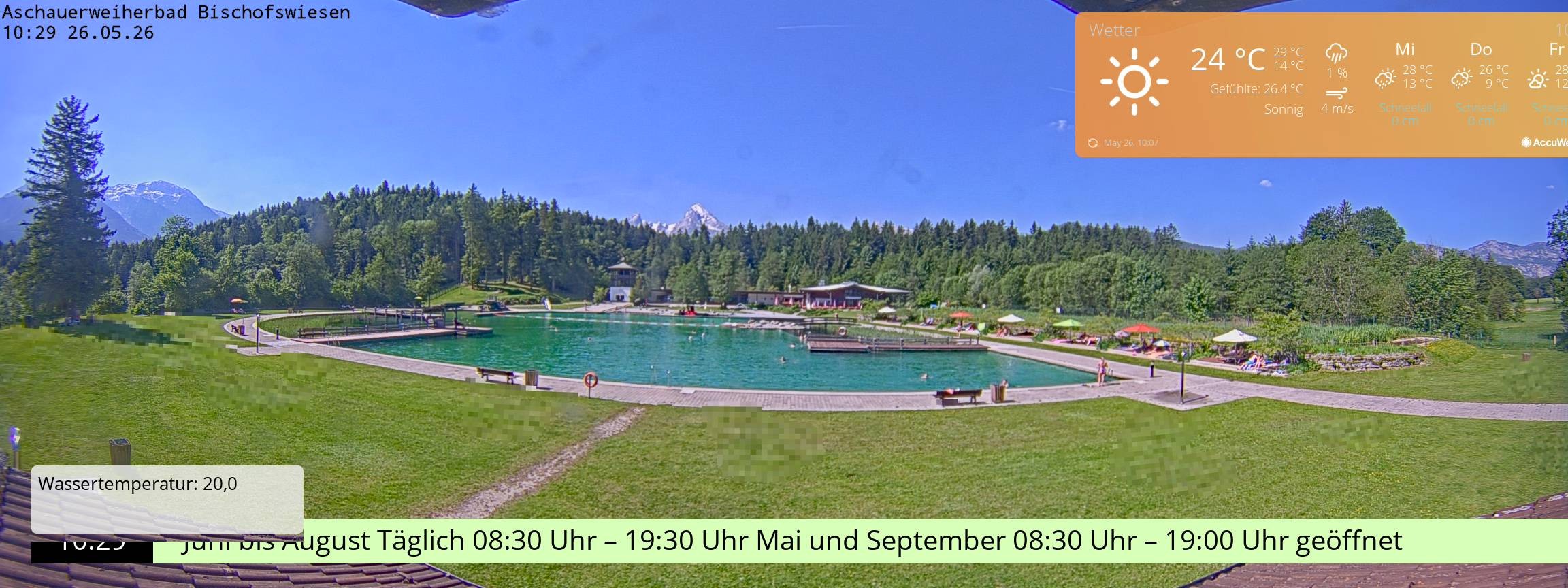 Archiv Foto Webcam Bischofswiesen: Naturbad Aschauerweiher