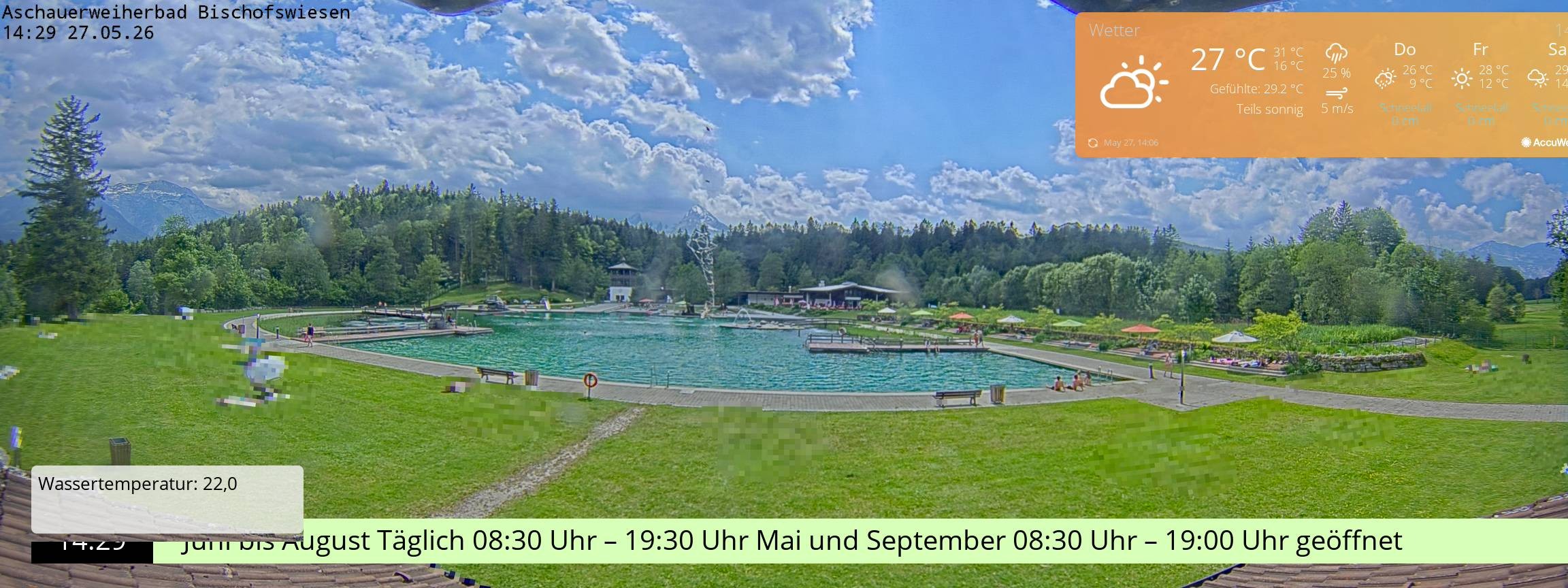 Archiv Foto Webcam Bischofswiesen: Naturbad Aschauerweiher