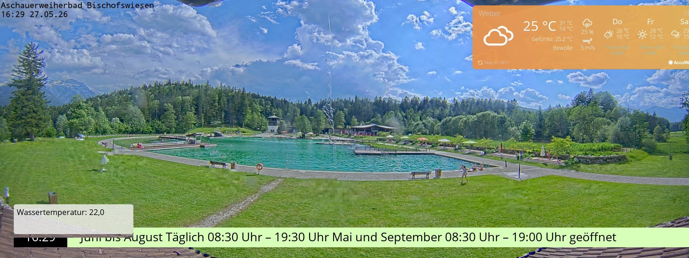 Archiv Foto Webcam Bischofswiesen: Naturbad Aschauerweiher