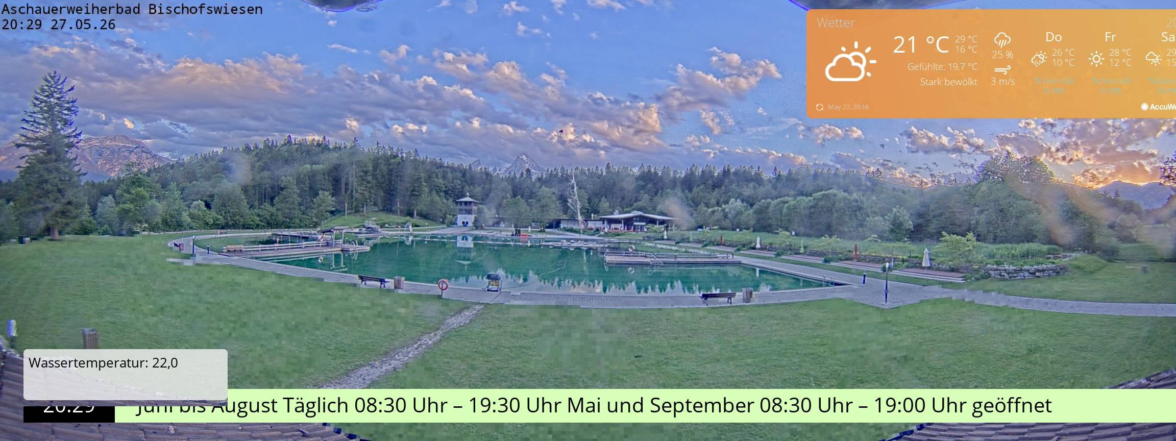 Archiv Foto Webcam Bischofswiesen: Naturbad Aschauerweiher