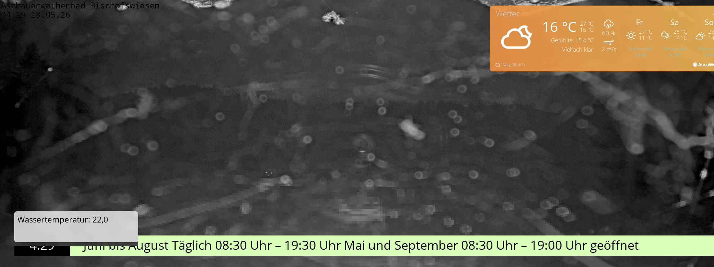 Archiv Foto Webcam Bischofswiesen: Naturbad Aschauerweiher