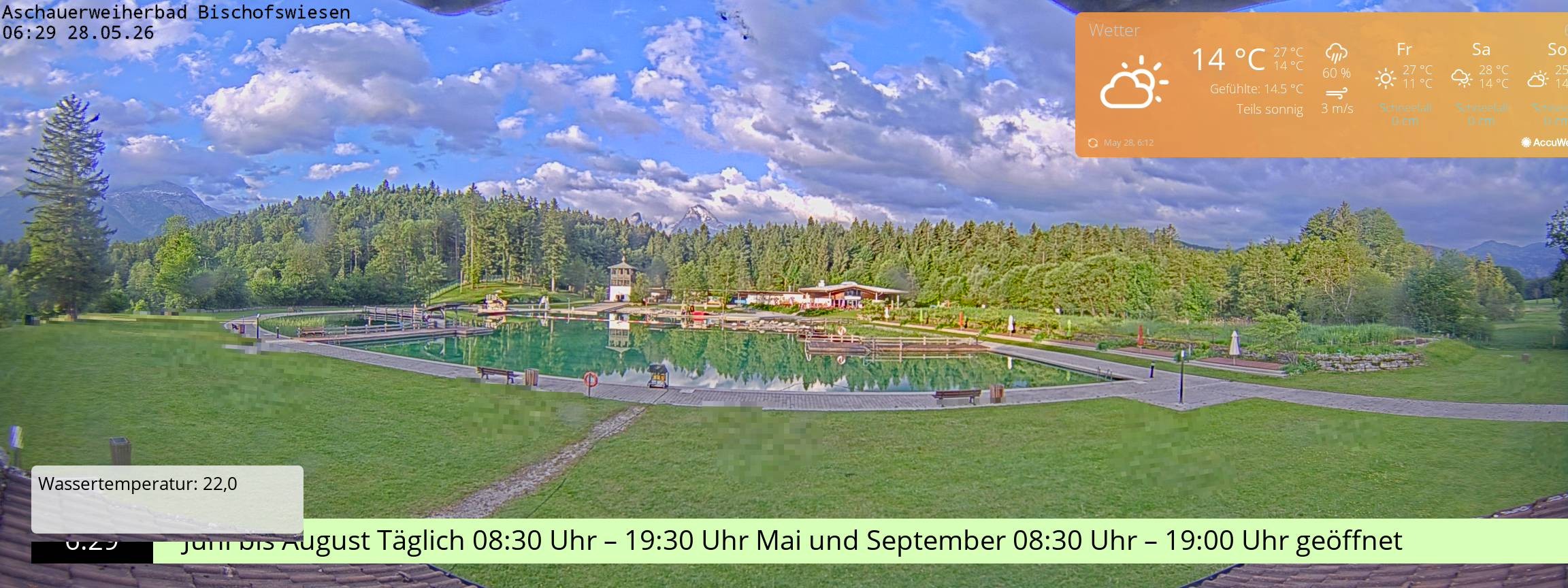 Archiv Foto Webcam Bischofswiesen: Naturbad Aschauerweiher
