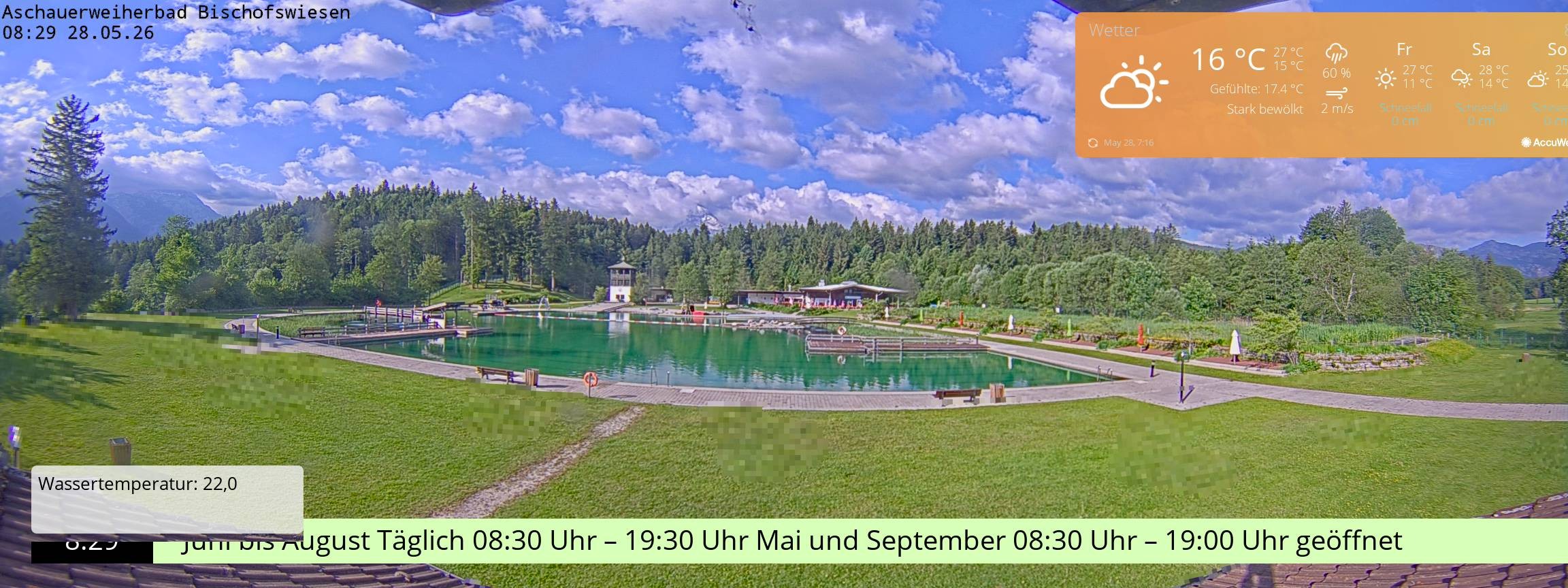 Archived image Webcam nature baths Aschauerweiher